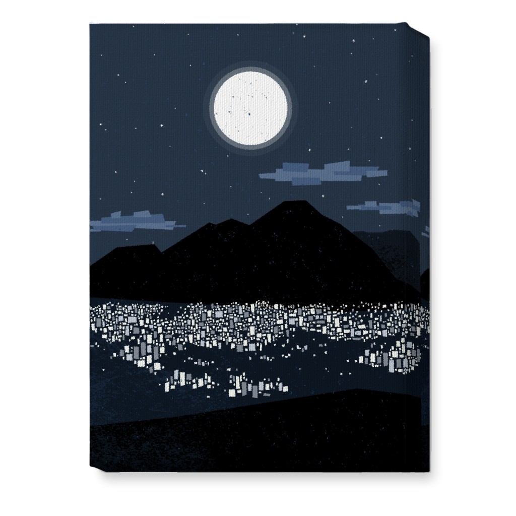 Caracas At Night - Navy Wall Art, No Frame, Single piece, Canvas, 10x14, Blue, True Blue