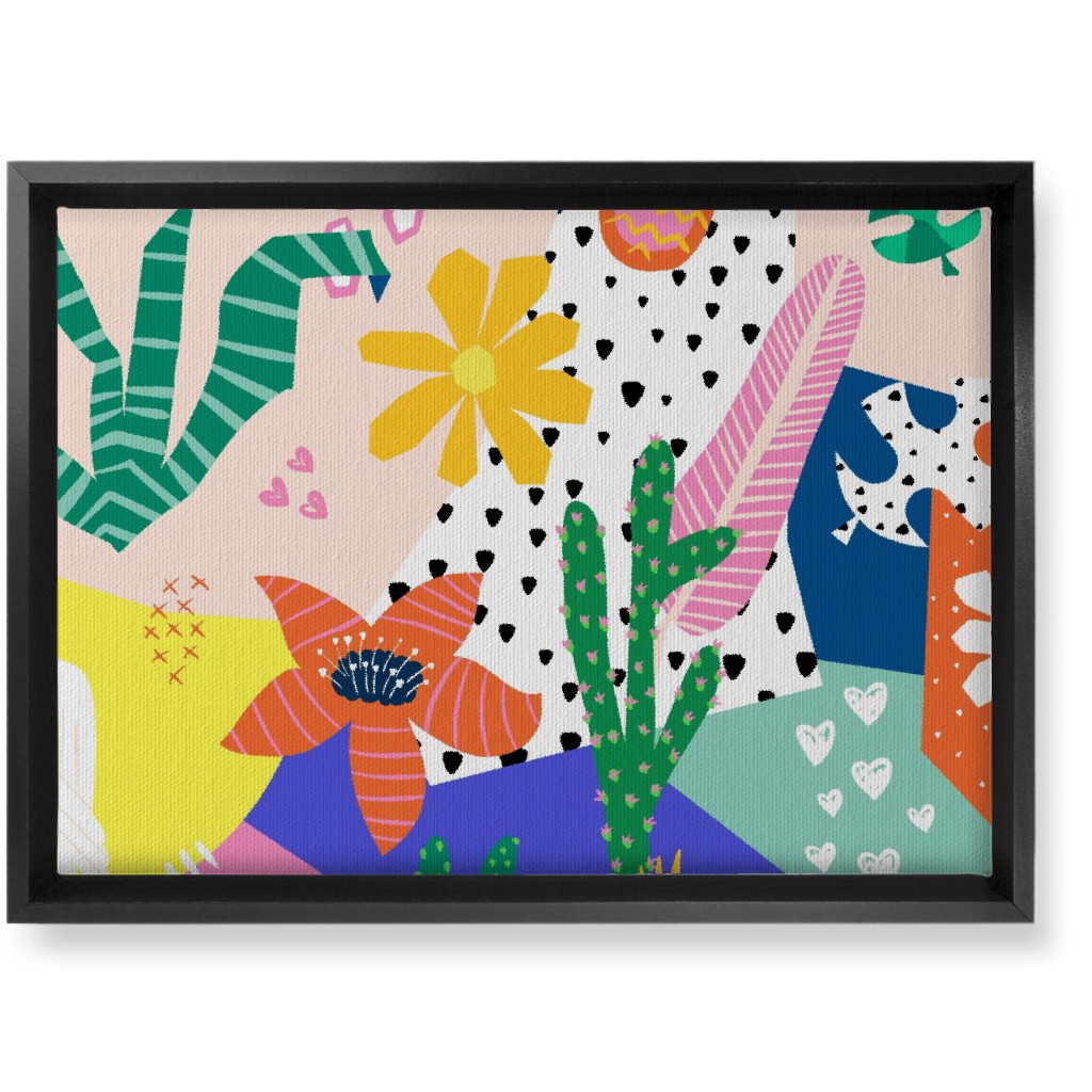 Tropical Birds Collage Wall Art, Black, Single piece, Canvas, 10x14, Multicolor