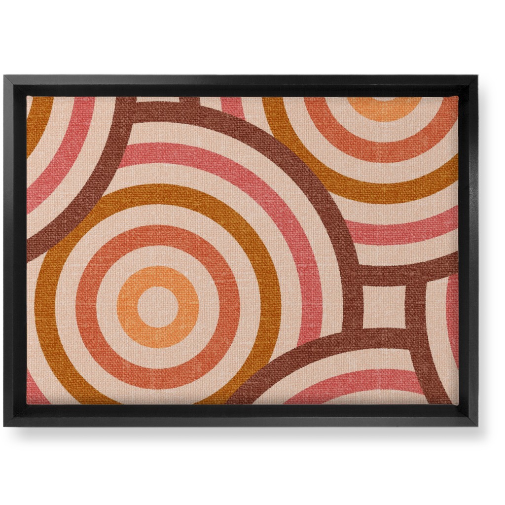 Retro Circles - Warm Wall Art, Black, Single piece, Canvas, 10x14, Pink, Bright Pink