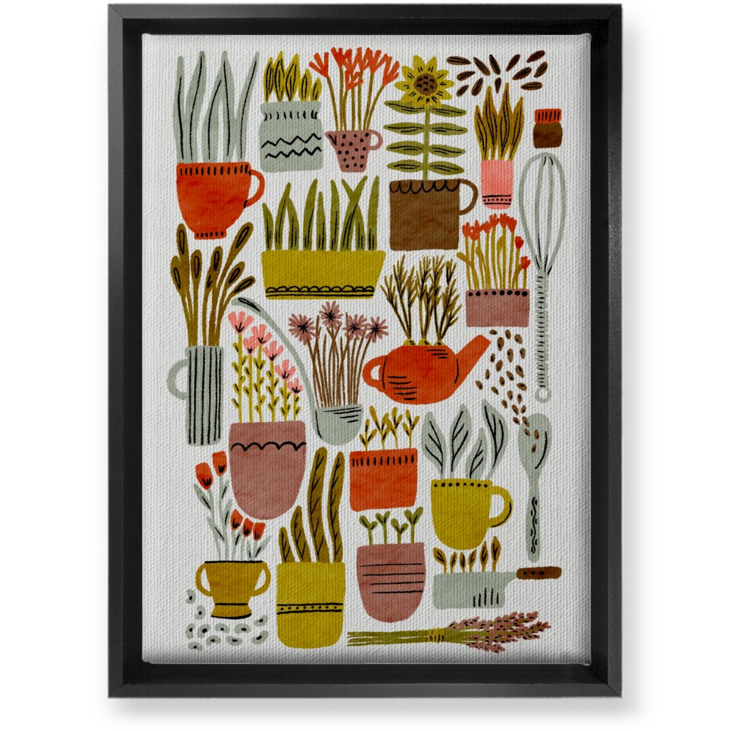 Kitchen Garden - Multi Wall Art, Black, Single piece, Canvas, 10x14, Multicolor