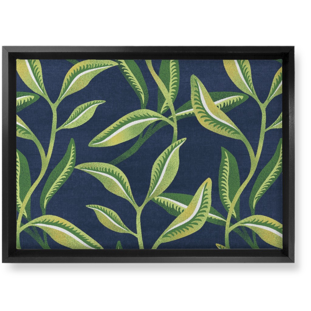 Leafy Vines - Green Wall Art, Black, Single piece, Canvas, 10x14, Green