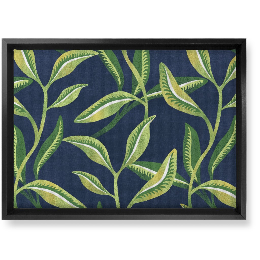 Leafy Vines - Green Wall Art, Black, Single piece, Canvas, 10x14, Green, Classic Green