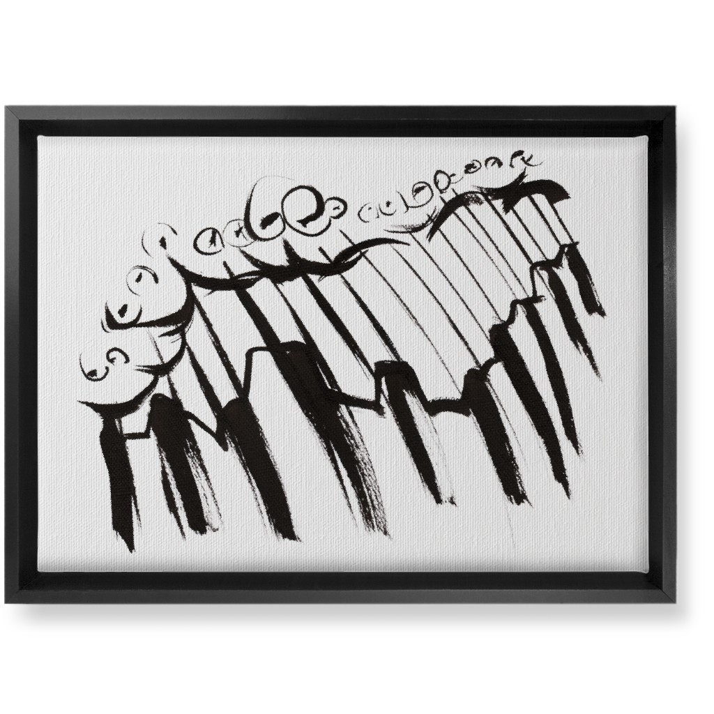 Pianissmo - Black and White Wall Art, Black, Single piece, Canvas, 10x14, White