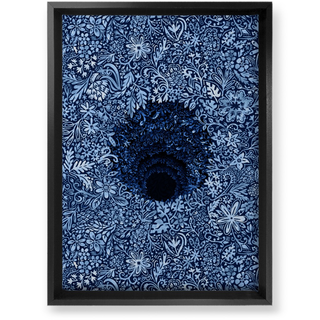 Deep Down Colorful Floral Abstract Wall Art, Black, Single piece, Canvas, 10x14, Blue