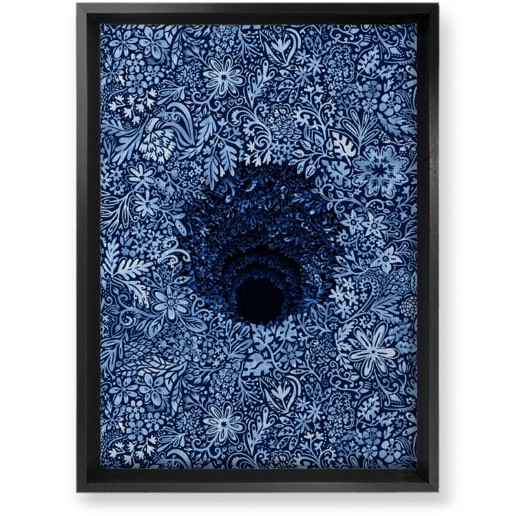 Deep Down Colorful Floral Abstract Wall Art, Black, Single piece, Canvas, 10x14, Blue, Silhouette