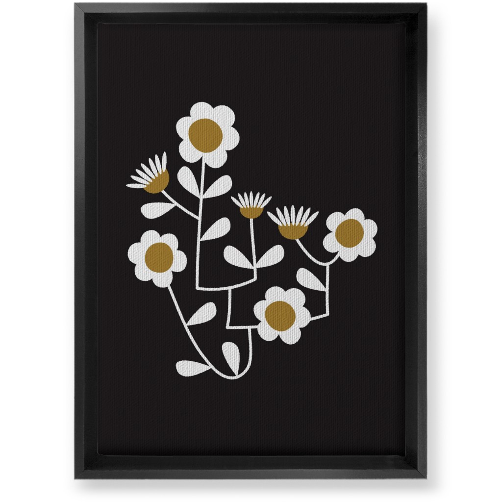 Mod Hanging Floral Wall Art, Black, Single piece, Canvas, 10x14, Black