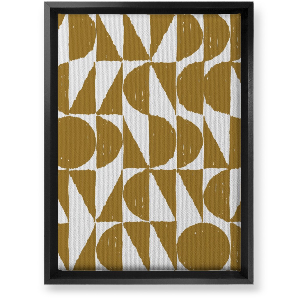 Mod Shapes Wall Art, Black, Single piece, Canvas, 10x14, Yellow, Golden