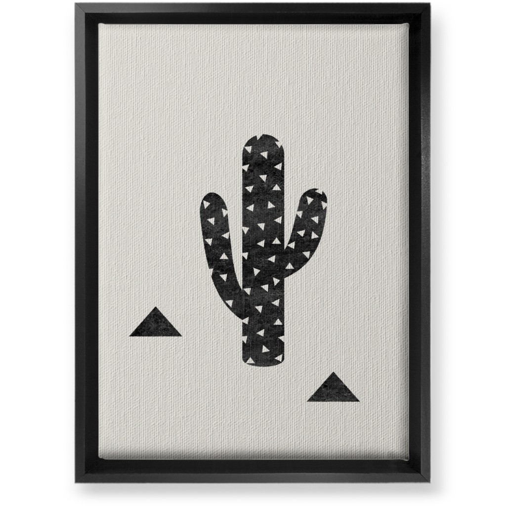 Cactus - Black and White Wall Art, Black, Single piece, Canvas, 10x14, Beige