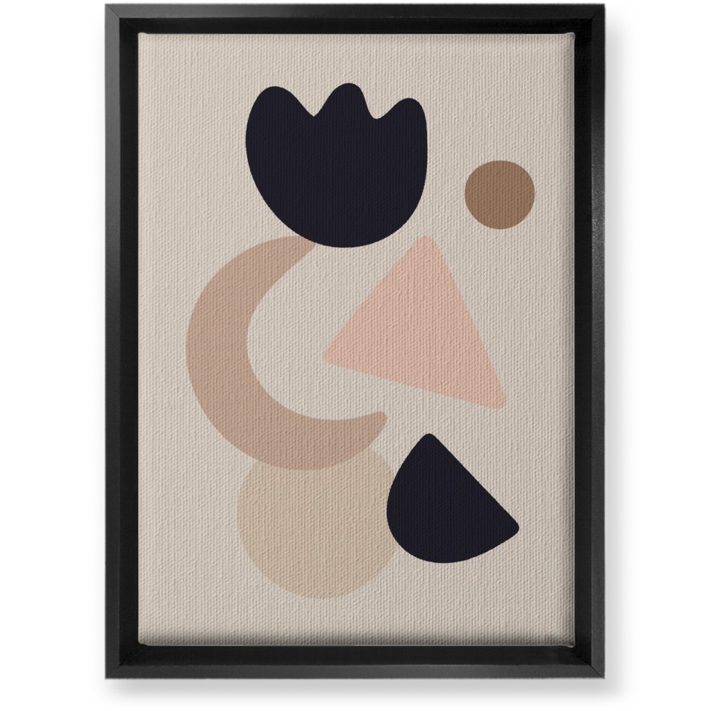 Abstract Shape Collage - Neutral Wall Art, Black, Single piece, Canvas, 10x14, Beige