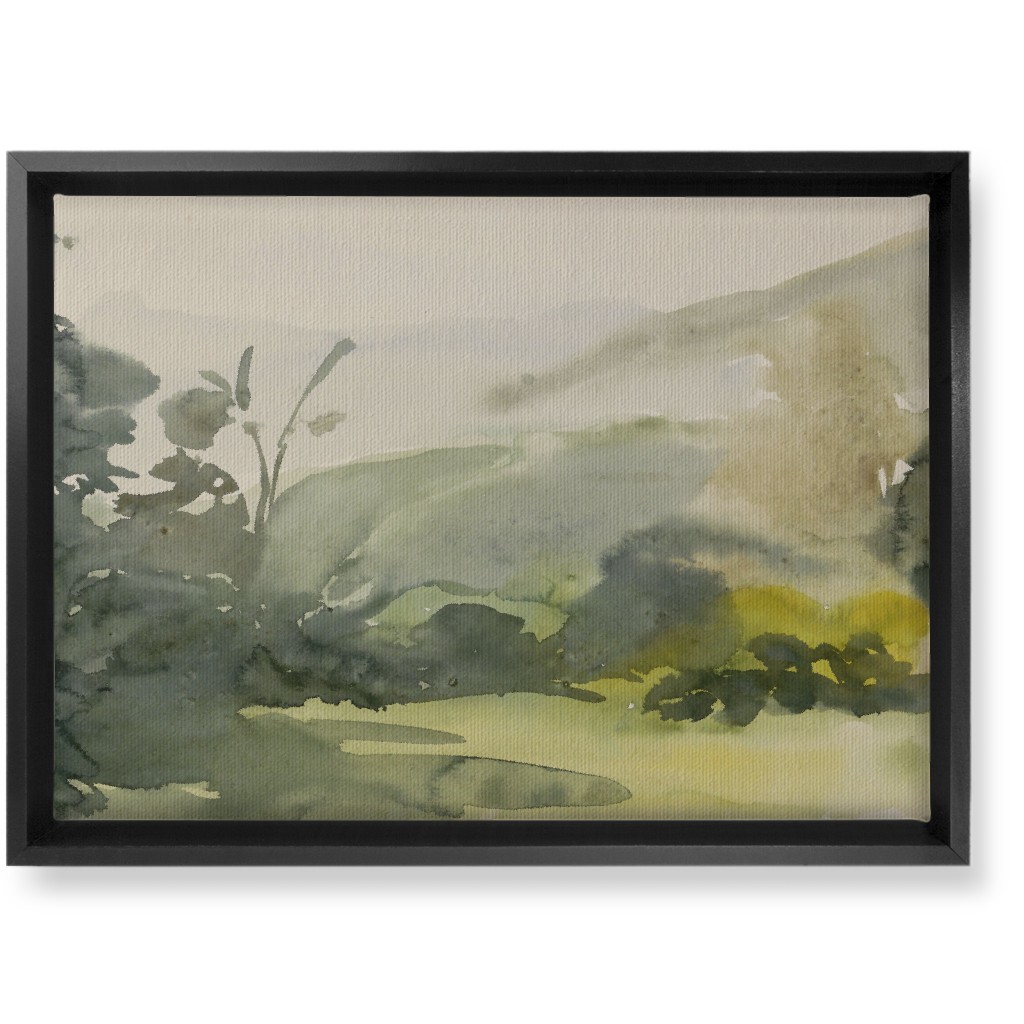 Meadow Morning Wall Art, Black, Single piece, Canvas, 10x14, Green, Classic Green