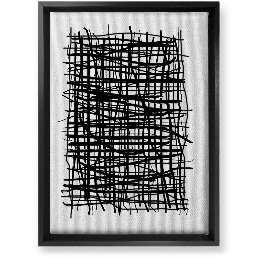 Woven Abstraction - Black on White Wall Art, Black, Single piece, Canvas, 10x14, Black