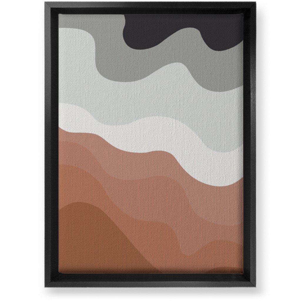 Retro Abstract Waves Wall Art, Black, Single piece, Canvas, 10x14, Multicolor, Silver Lining