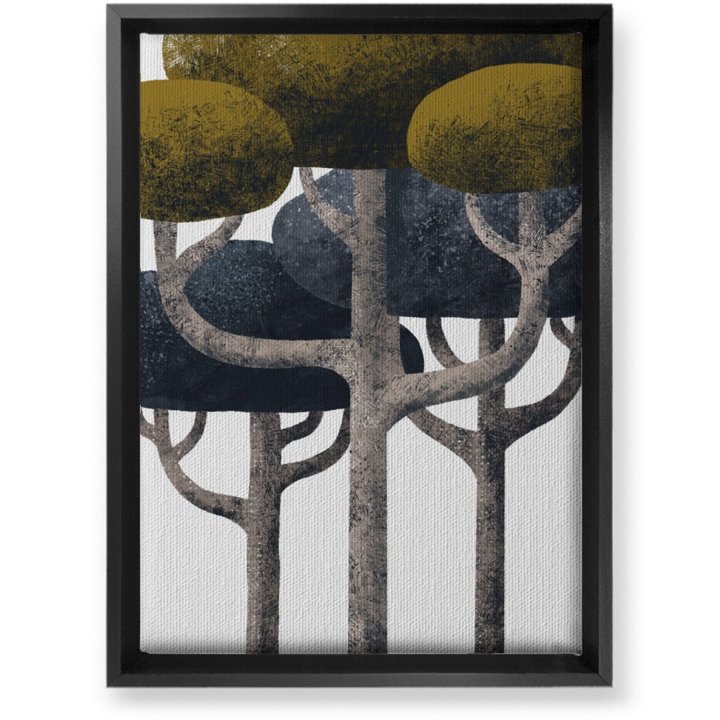 Tree Stand - Green and Black Wall Art, Black, Single piece, Canvas, 10x14, Multicolor