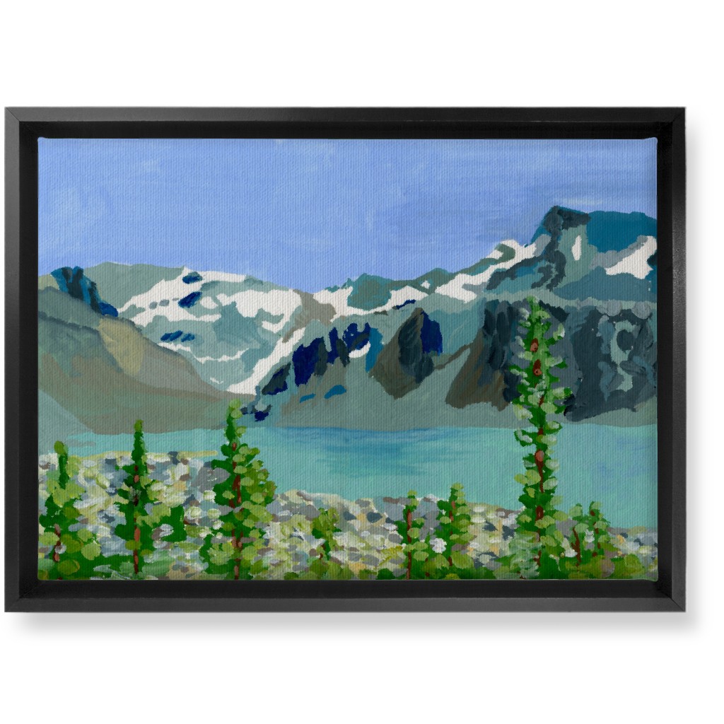 Lake Wedgemount Painting Wall Art, Black, Single piece, Canvas, 10x14, Blue
