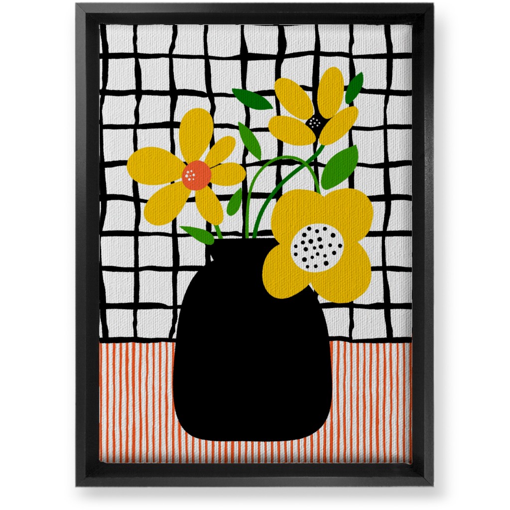 Happy Florals - Multi Wall Art, Black, Single piece, Canvas, 10x14, Multicolor