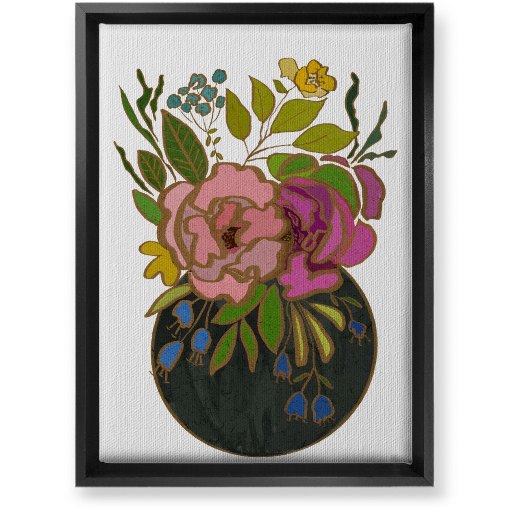 Stained Glass Garden Wall Art, Black, Single piece, Canvas, 10x14, Multicolor, White