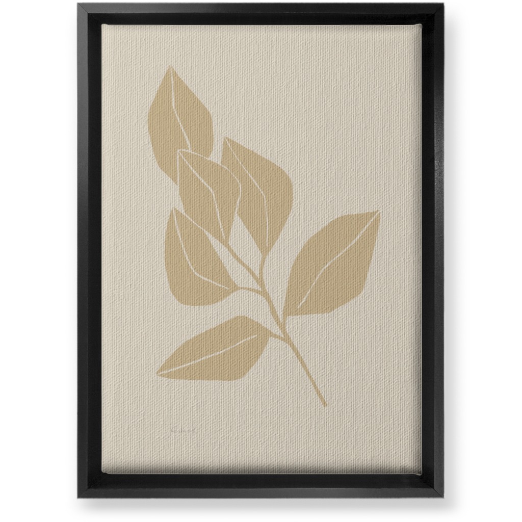 Botanical Ficus - Neutral Wall Art, Black, Single piece, Canvas, 10x14, Beige