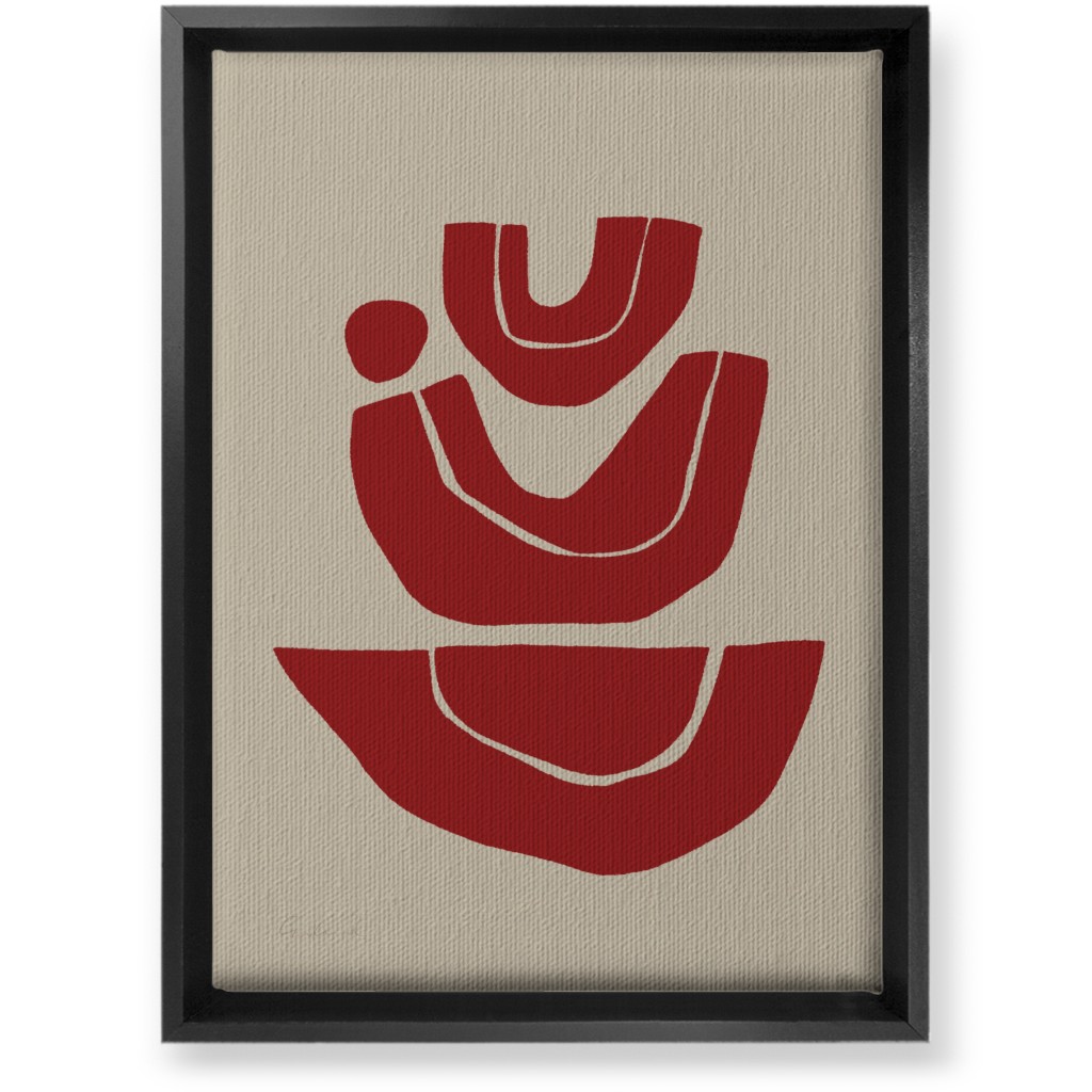 Geometric Abstract Stack Iii Wall Art, Black, Single piece, Canvas, 10x14, Red, Cinnamon