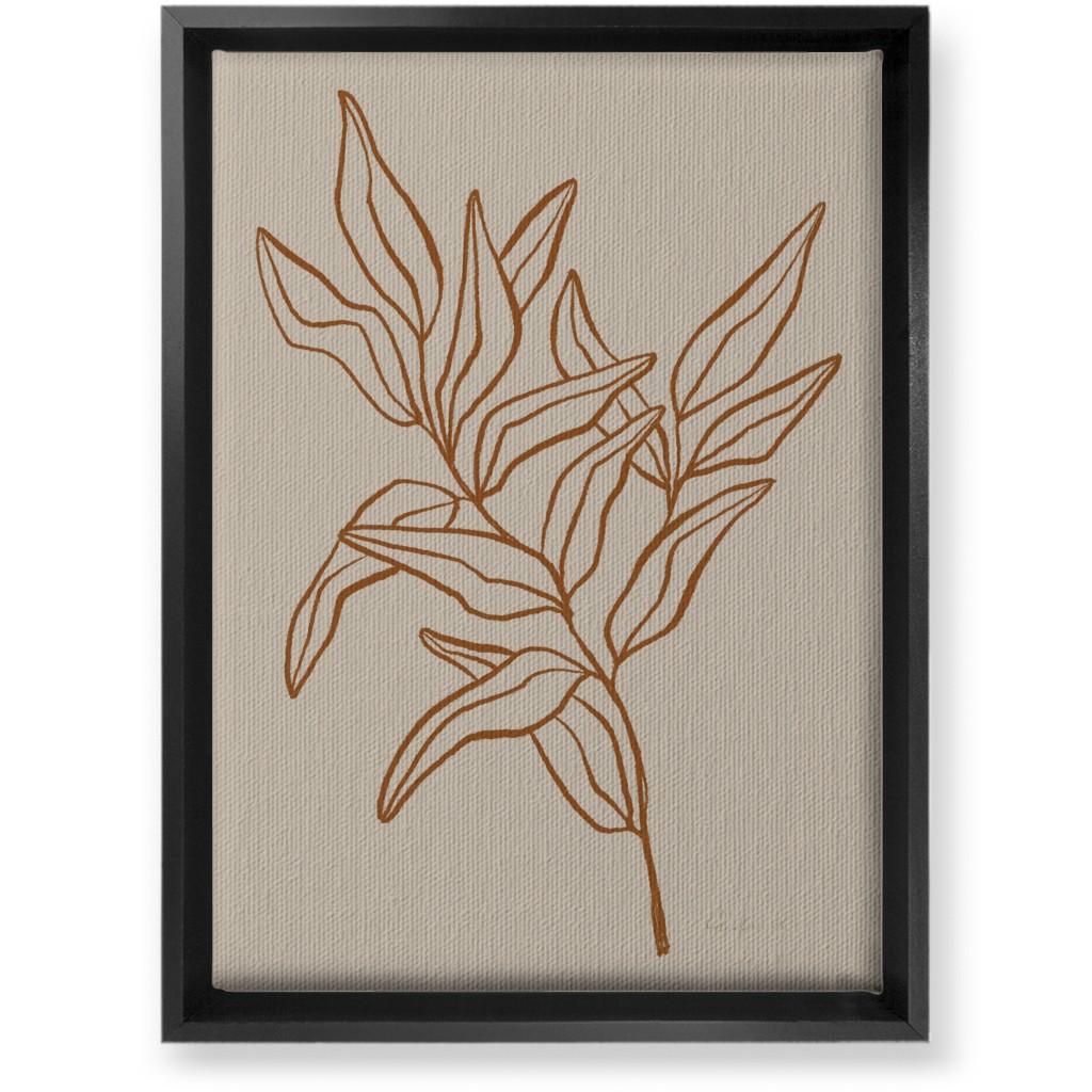 Botanical Eucalyptus Branch I Wall Art, Black, Single piece, Canvas, 10x14, Beige, Golden