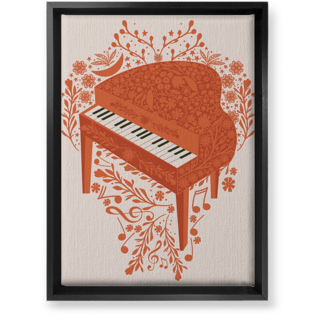 the Grand Piano - Red Wall Art, Black, Single piece, Canvas, 10x14, Red