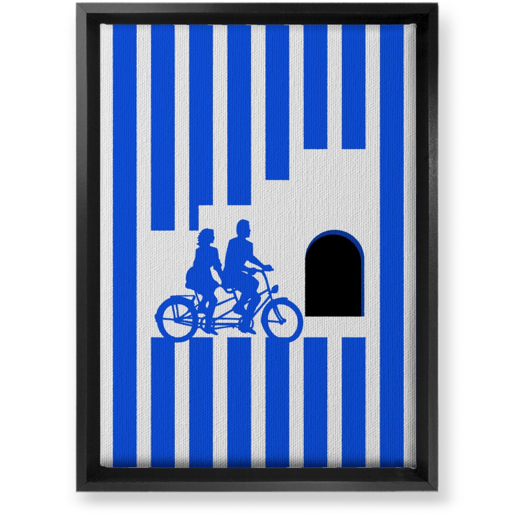 Riders Minimal Artwork - Blue Wall Art, Black, Single piece, Canvas, 10x14, Blue, True Blue