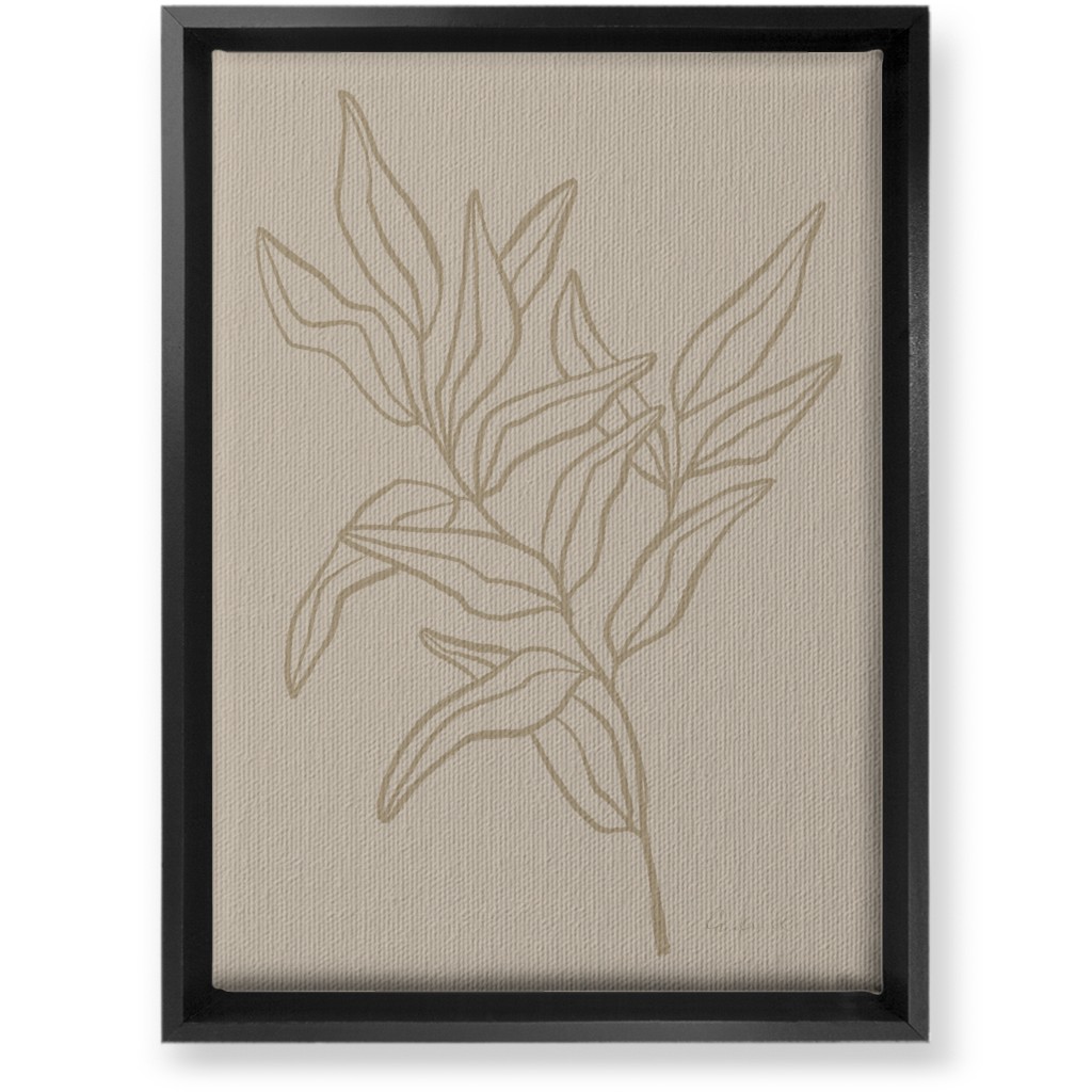 Botanical Eucalyptus Branch I Wall Art, Black, Single piece, Canvas, 10x14, Beige, Wheat