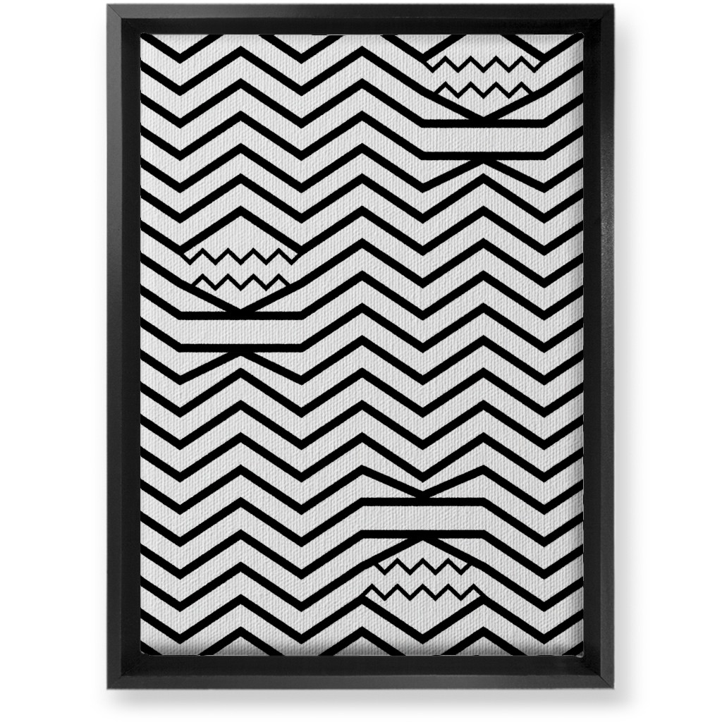 Wavy Lines - Black and White Wall Art, Black, Single piece, Canvas, 10x14, Black, Black