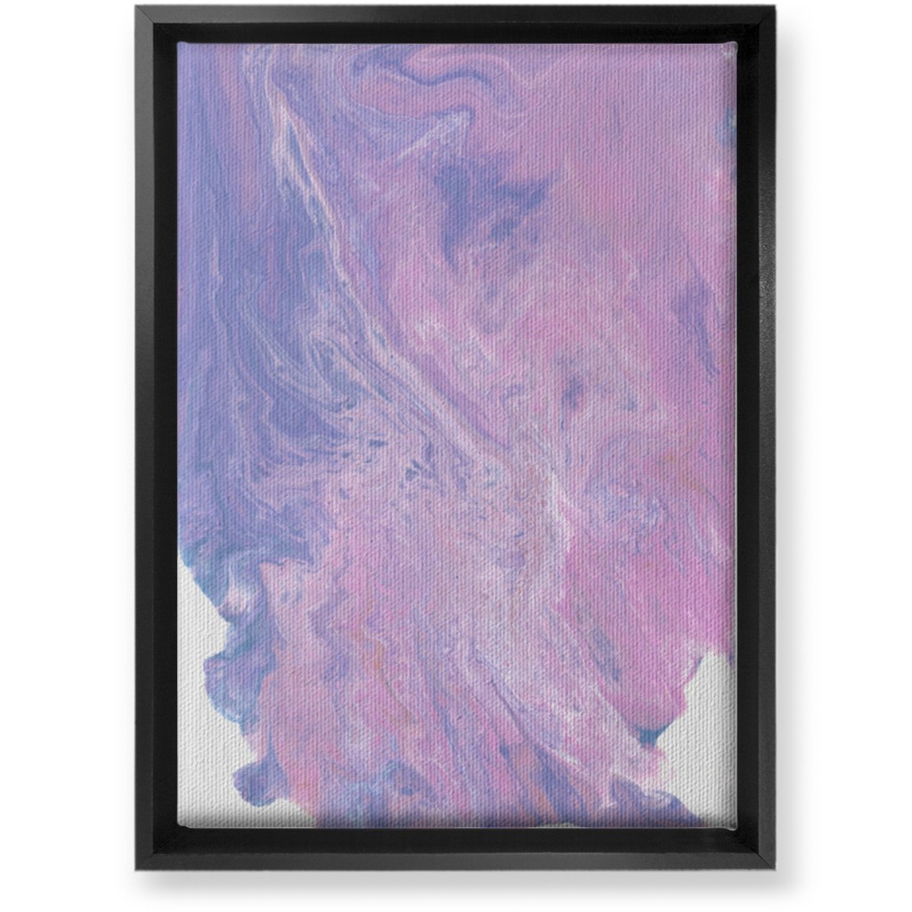 Acrylic Pour Abstract - Purple and Pink Wall Art, Black, Single piece, Canvas, 10x14, Purple