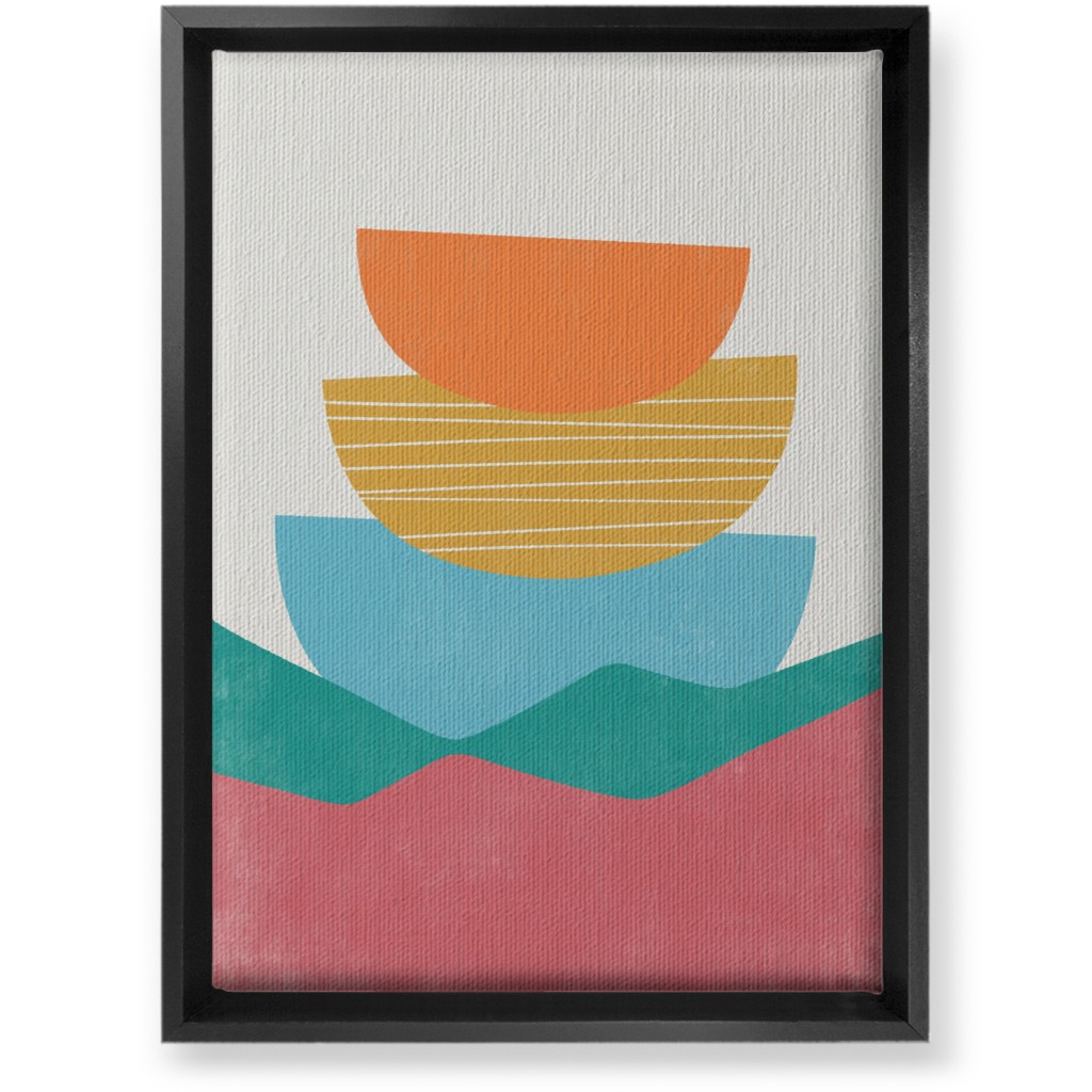 Flourish Abstract - Multi Wall Art, Black, Single piece, Canvas, 10x14, Multicolor