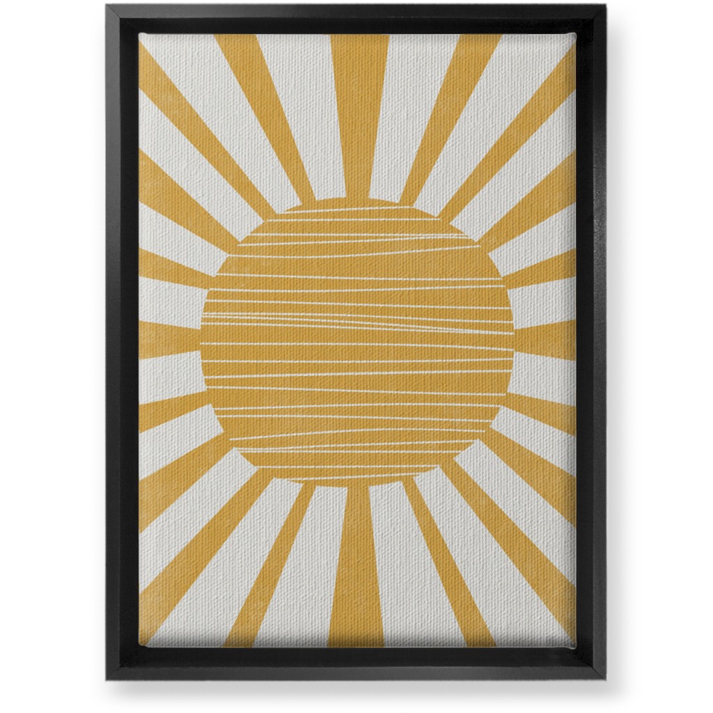 Sun Glow - Yellow and Beige Wall Art, Black, Single piece, Canvas, 10x14, Yellow
