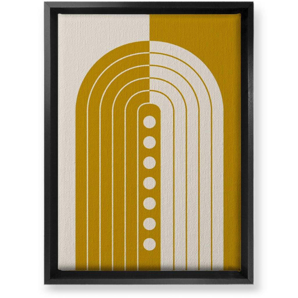 Divided Rainbow - Mustard and Beige Wall Art, Black, Single piece, Canvas, 10x14, Yellow, Classic Yellow