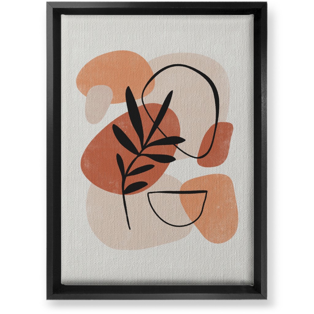 Abstract Frond - Terracotta and Ivory Wall Art, Black, Single piece, Canvas, 10x14, Beige, Pearl