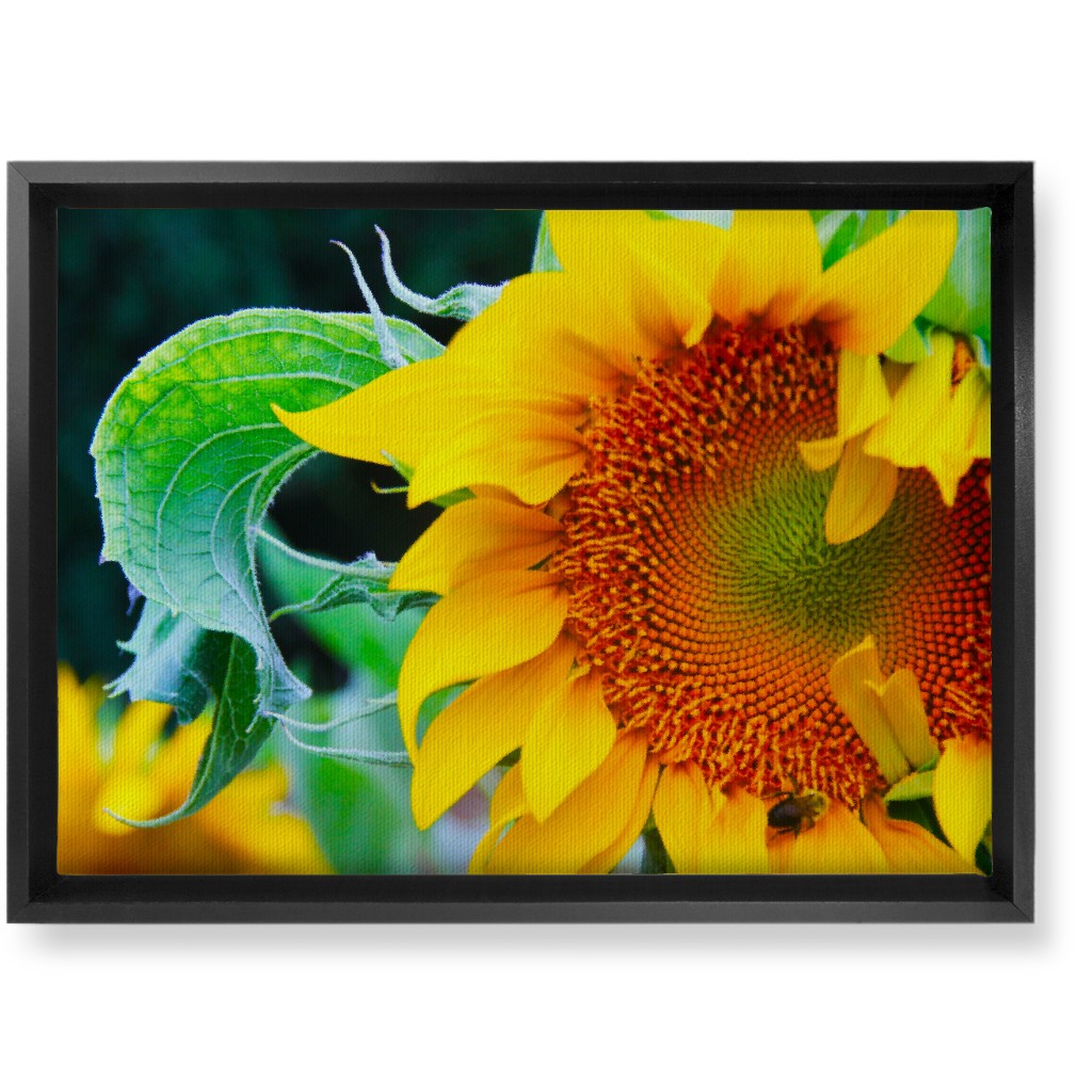 Big Sunflower - Yellow Wall Art, Black, Single piece, Canvas, 10x14, Yellow, Classic Yellow