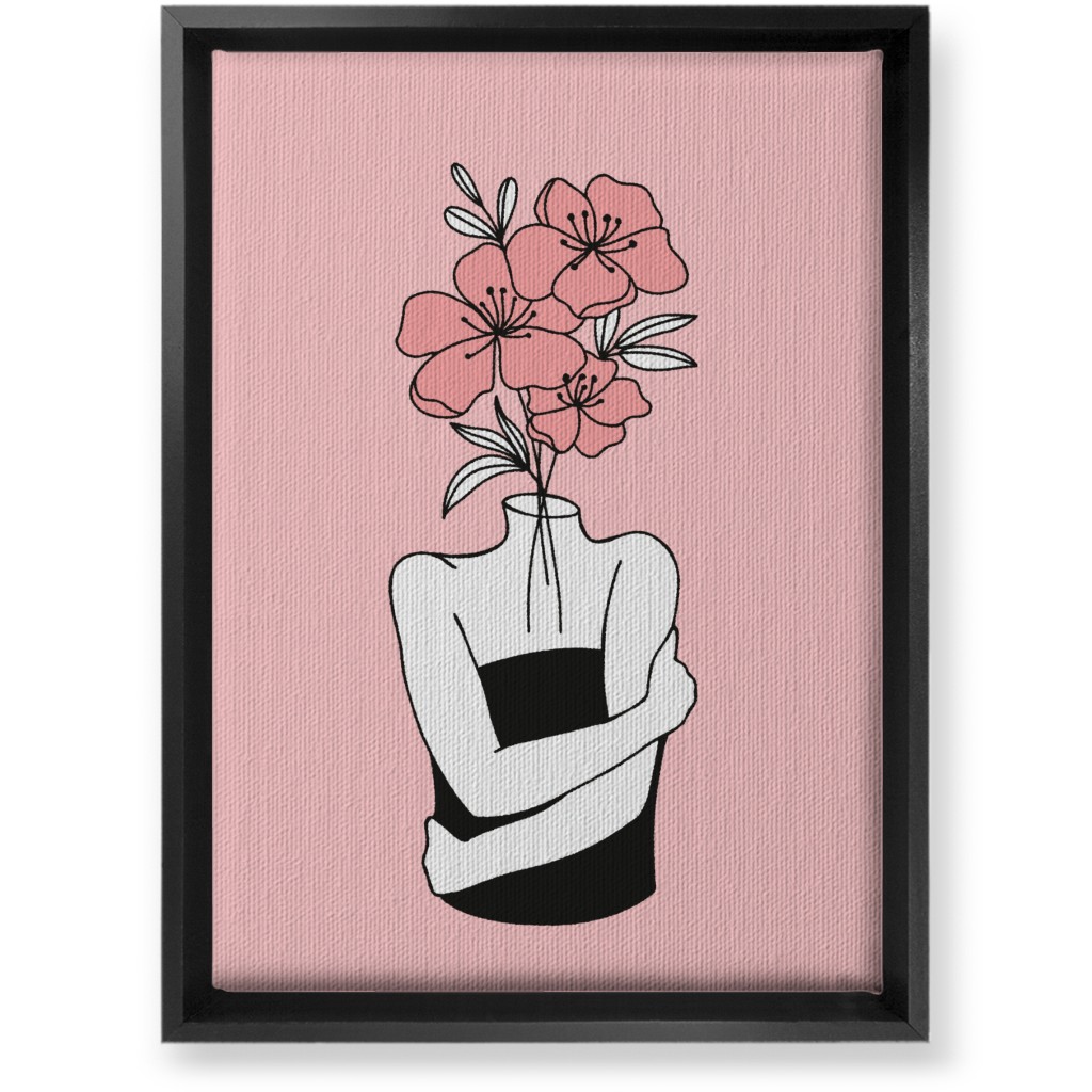 Self Love Feminine Abstract - Pink Wall Art, Black, Single piece, Canvas, 10x14, Pink