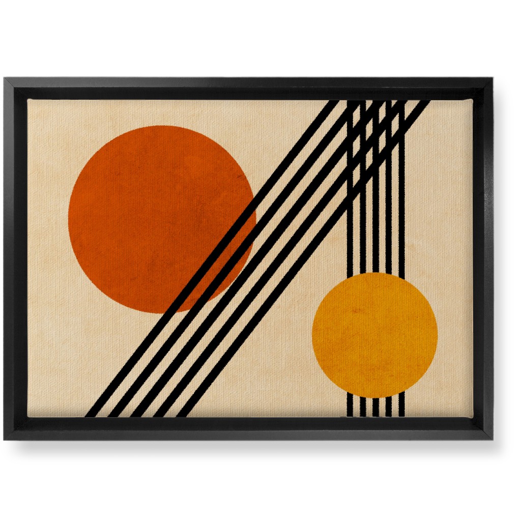 Orbs Abstract Wall Art, Black, Single piece, Canvas, 10x14, Orange, Creamsicle
