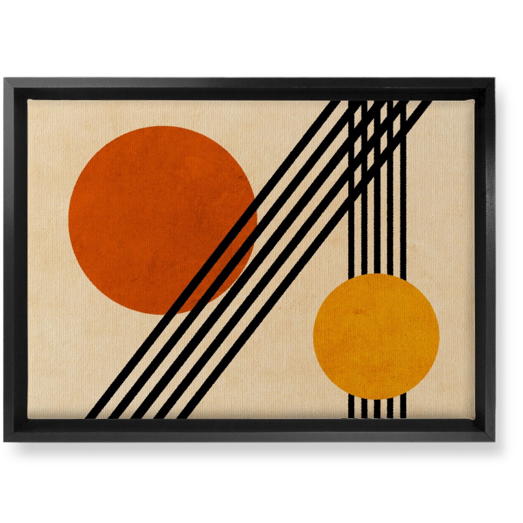 Orbs Abstract Wall Art, Black, Single piece, Canvas, 10x14, Orange