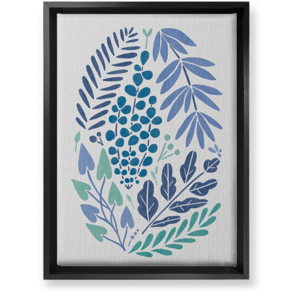 Botanical Composition Wall Art, Black, Single piece, Canvas, 10x14, Blue