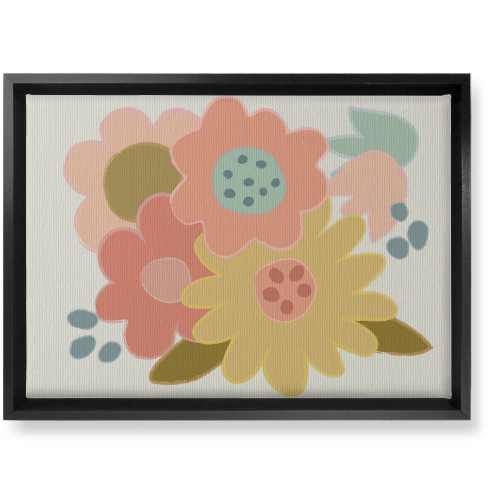 Bold Flowers - Bright Wall Art, Black, Single piece, Canvas, 10x14, Multicolor