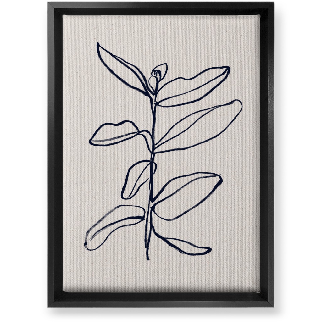 Plant Line Art - Neutral Wall Art, Black, Single piece, Canvas, 10x14, Beige