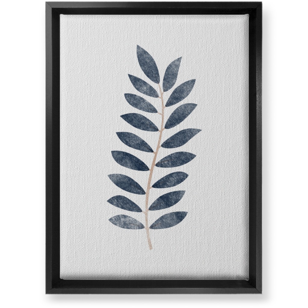 Botanical Leaf Iii Wall Art, Black, Single piece, Canvas, 10x14, Blue, Storm
