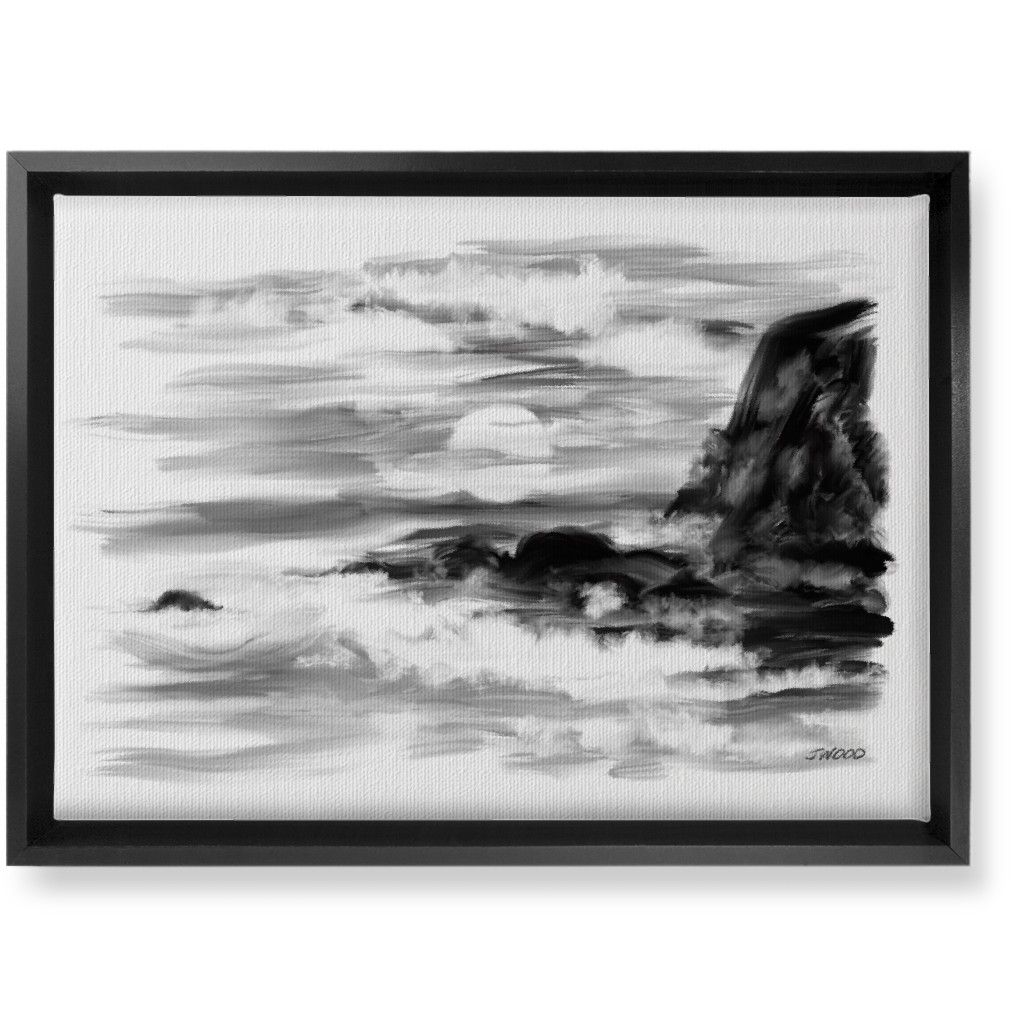 Stormy - Black and White Wall Art, Black, Single piece, Canvas, 10x14, Black