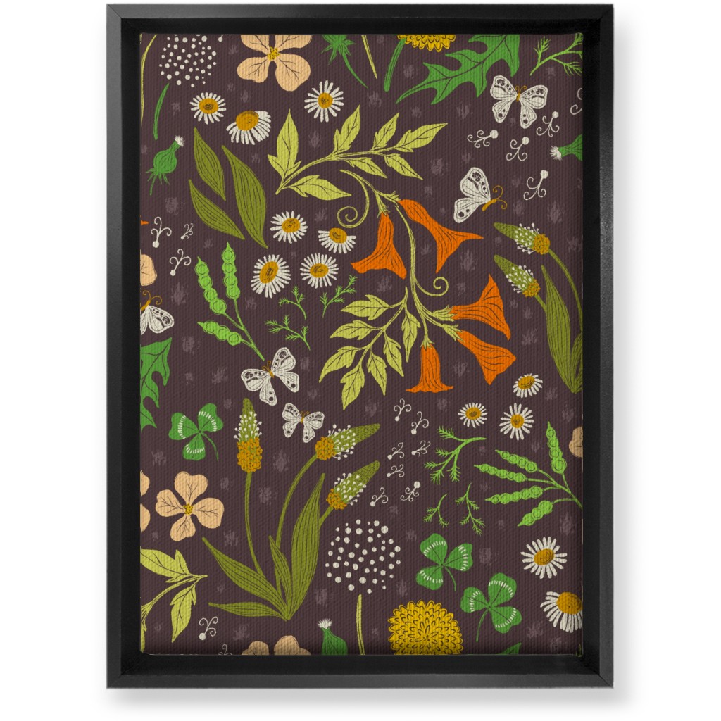 in the Weeds - Multi on Brown Wall Art, Black, Single piece, Canvas, 10x14, Brown