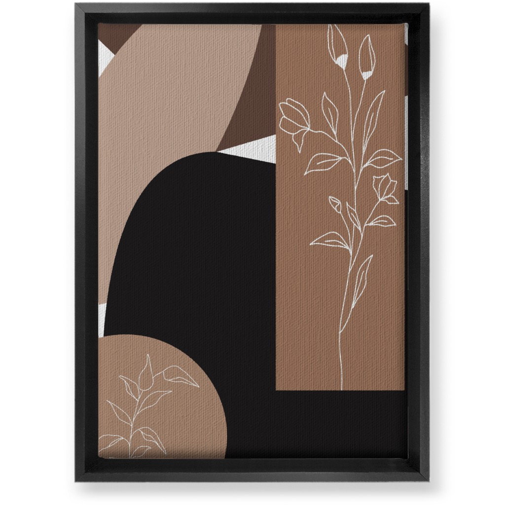 Botanical Abstract - Neutral Wall Art, Black, Single piece, Canvas, 10x14, Beige