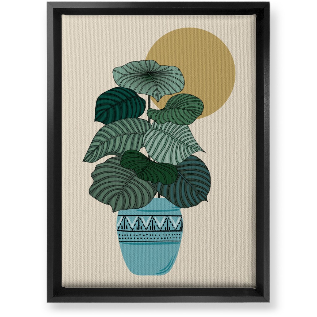 Calla - Green and Beige Wall Art, Black, Single piece, Canvas, 10x14, Green, Classic Green