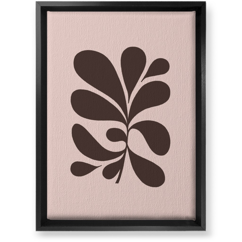 Minimal Foliage - Pink and Brown Wall Art, Black, Single piece, Canvas, 10x14, Pink