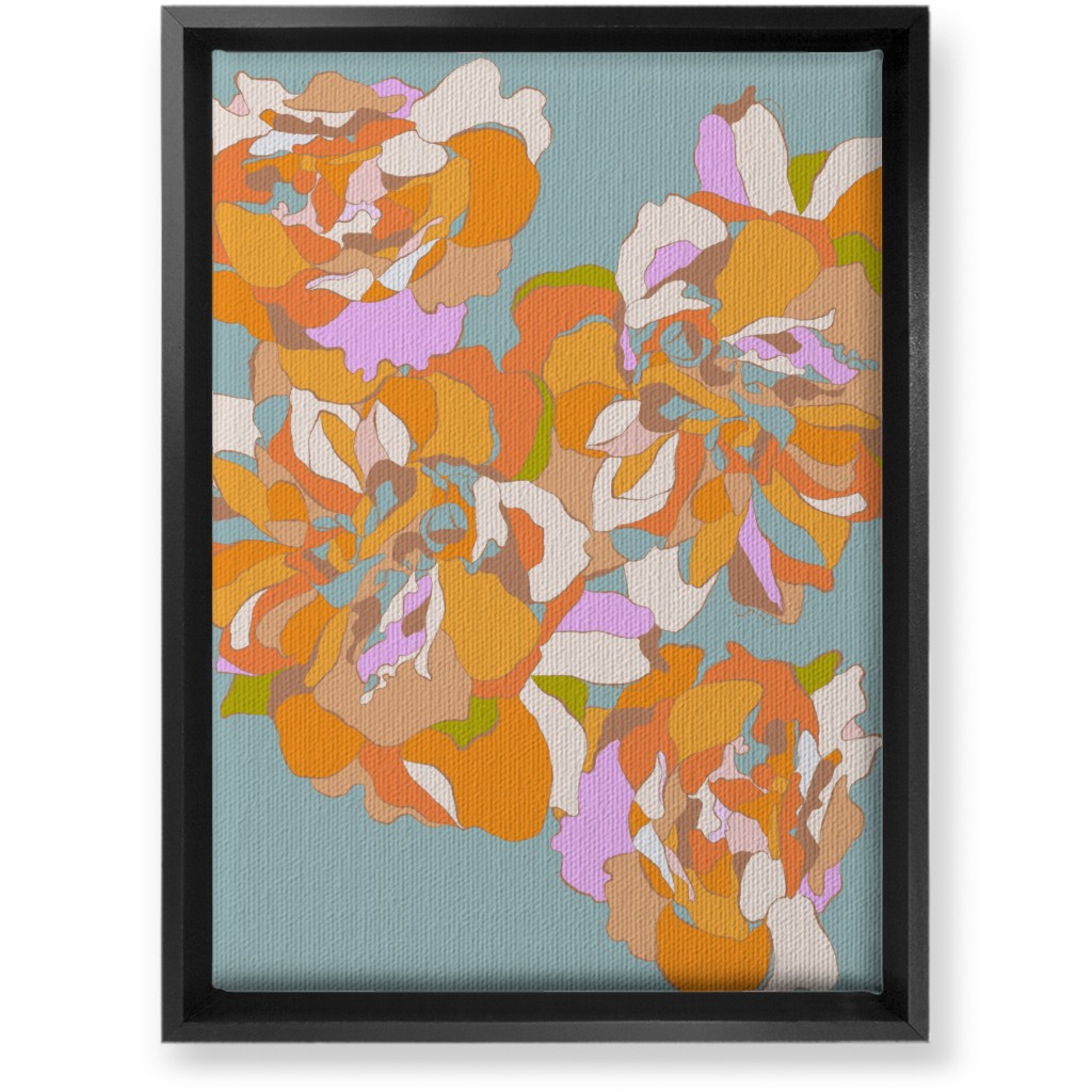 Maxi Boho Peonies Wall Art, Black, Single piece, Canvas, 10x14, Orange, Catalina