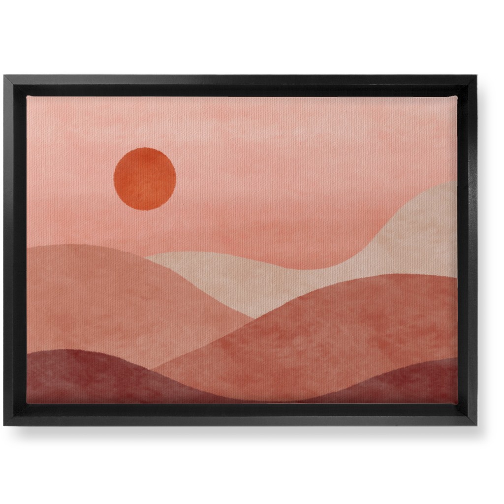 a Desert Sunset - Neutral Wall Art, Black, Single piece, Canvas, 10x14, Pink, Bright Pink