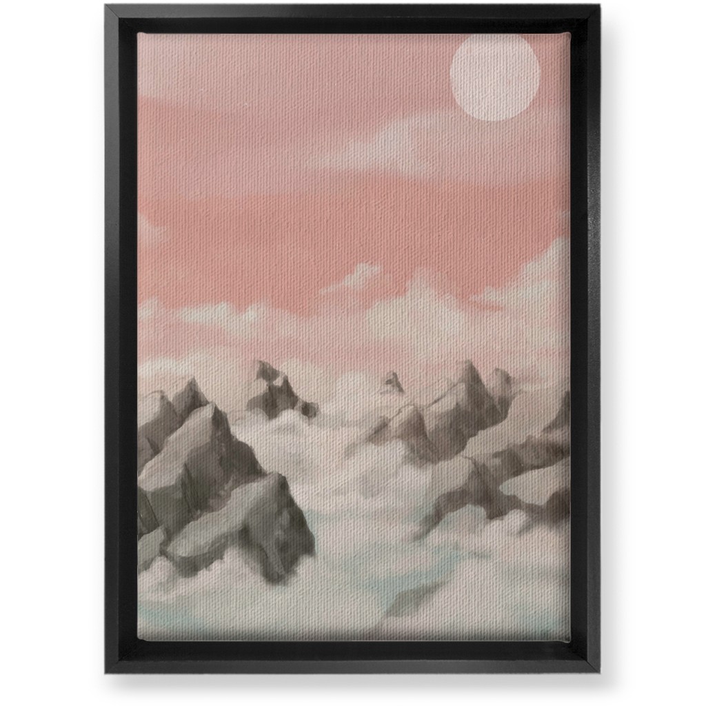 a View From the Mountain Peak Wall Art, Black, Single piece, Canvas, 10x14, Pink