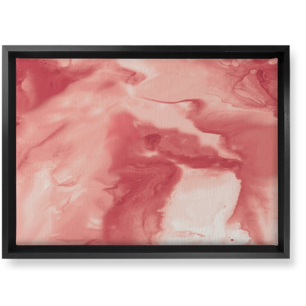 Abstract Watercolor Marble Wall Art, Black, Single piece, Canvas, 10x14, Pink