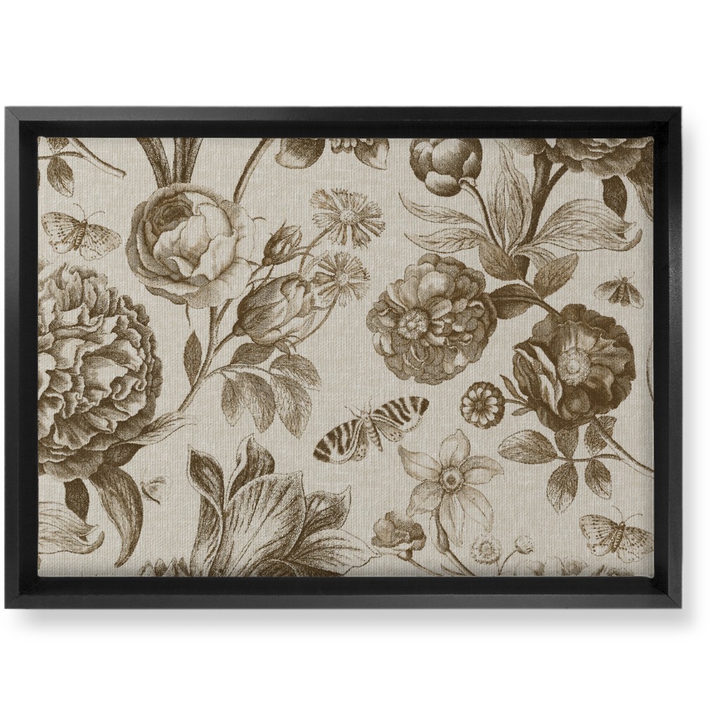 Windsor Botanical in Oyster Wall Art, Black, Single piece, Canvas, 10x14, Brown, Brown